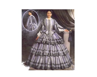 Civil War Dress Martha McCain Fashion Historian Simplicity 9761 Sewing Pattern Size 6 - 8 - 10 - 12 OR Size 14 - 16 - 18 - 20 UNCUT