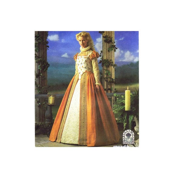 Butterick B5114 Ladies Elizabethan Long Gown Dress Pattern Uncut Size 6 8  10 12 | eBay