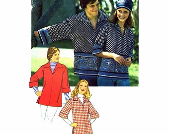 1970s Misses Pullover Shirt Simplicity 7121 Vintage Sewing Pattern Size 12 Bust 34 UNCUT