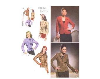 Misses Lined Jacket B, C, D Cups Retro 1940s Simplicity 4081 Sewing Pattern Size 8 - 10 - 12 - 14 - 16 Uncut