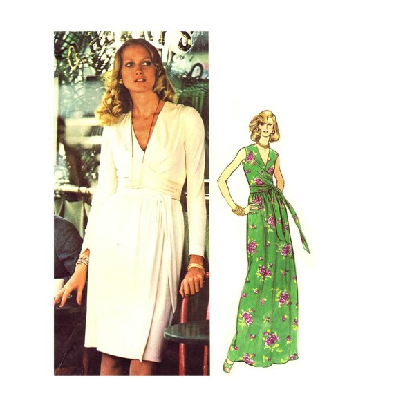 Bill Blass Front Drape Evening Dress Vogue 1015 Vintage Sewing Etsy Ireland
