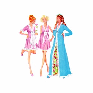 1960s Misses Lingerie Nightgown Robe McCalls 2177 Vintage Sewing Pattern Size 12 Bust 34 UNCUT