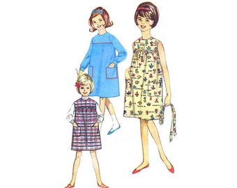 1960s Girls Dress or Jumper Simplicity 5417 Vintage Sewing Pattern Size 6 Breast 24