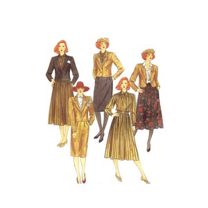 1980s Misses Jacket Blouse Tie Skirt McCalls 2127 Vintage Sewing Pattern UNCUT Different Sizes Available
