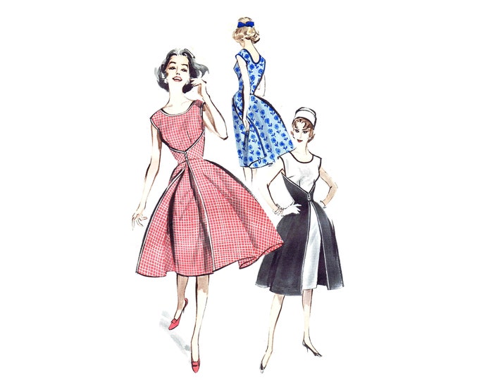 1950s Misses Wrap Dress Walk away Dress Butterick 7500 Vintage Sewing