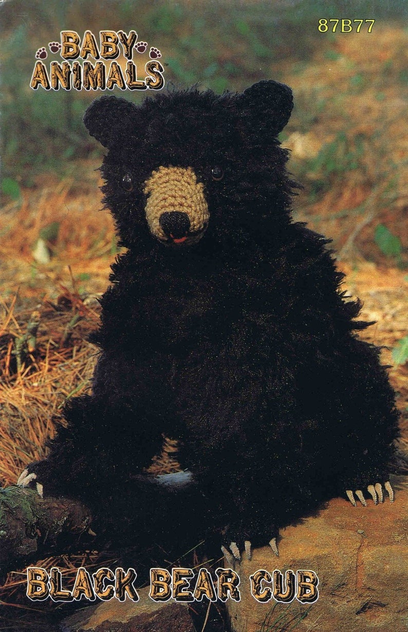 Baby Animals Black Bear Cub Annies Attic Crochet Pattern Leaflet