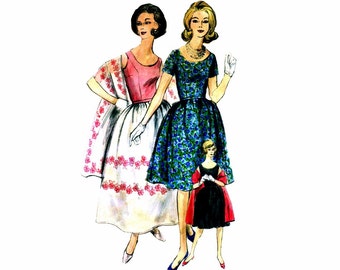 1960s Misses Scoop Neck Dress Stole Vogue 4227 Vintage Sewing Pattern Vogue Special Design Size 10 Bust 31