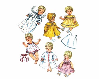1960s Betsy Wetsy Carrie Cries Sweetie Piece Tiny Tears Doll Clothes Simplicity 4727 Vintage Sewing Pattern