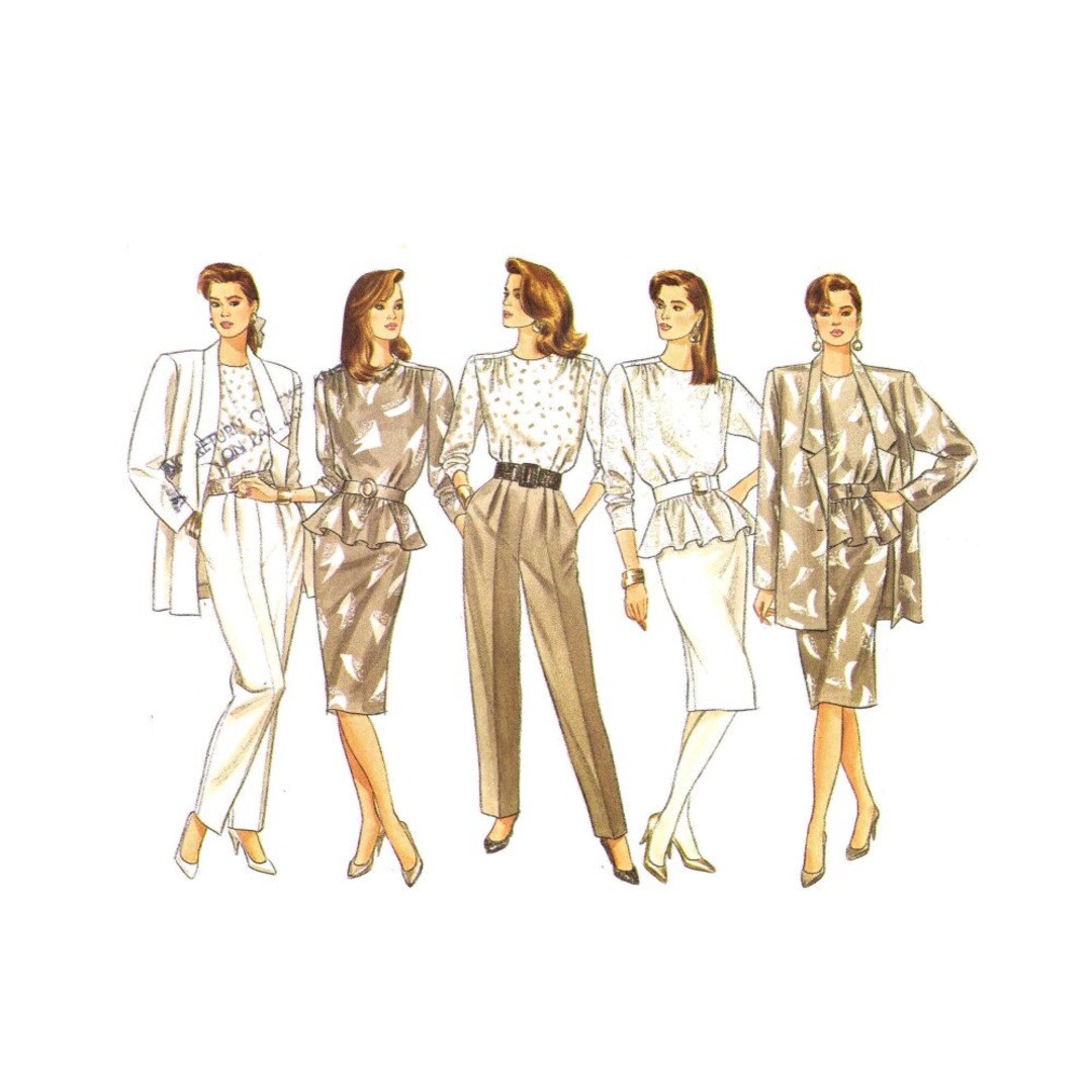 Misses Jacket Top Skirt Pants Butterick 5728 Vintage Sewing Pattern ...