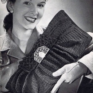 1940s Envelope Bag Purse Vintage Crochet Pattern PDF