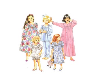 Girls Nightgown and Robe Simplicity 8093 Sewing Pattern Size 8 - 10 - 12 - 14 UNCUT