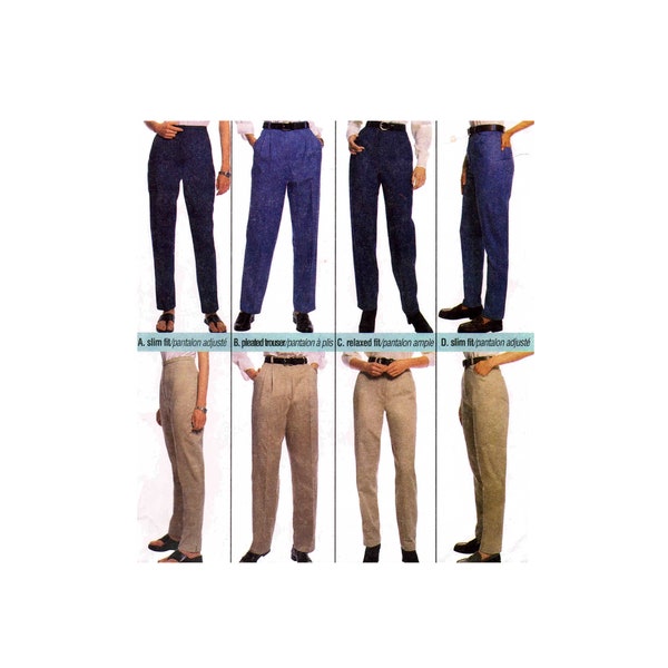 Misses Pants Trousers Jeans McCalls 9233 Vintage Sewing Pattern Size 8 Waist 24 or Size 10 Waist 25 UNCUT