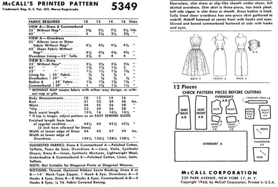 ビンテージ　60s スタイルブック 1960s Cocktail Dress or Sheath Dress With Sheer Overdress