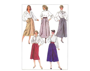 1980s Misses Skirts in Two Lengths Simplicity 7856 Vintage Sewing Pattern Size 14 Waist 28 UNCUT