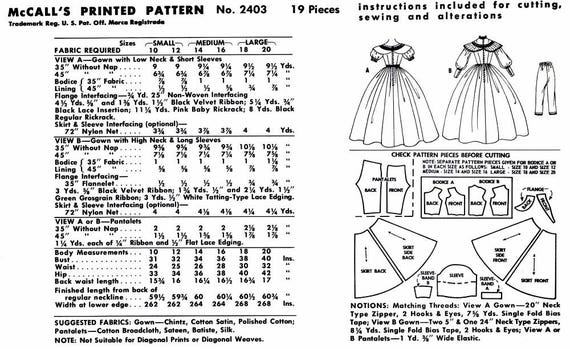 1960s Centennial Southern Belle Gown Pantalets Costume Mccalls