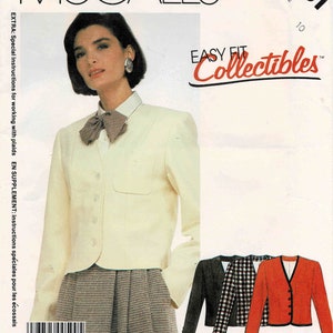1980s Misses Princess Seam Short-Waisted Jacket McCall's 2161 Vintage Sewing Pattern Size 10 Bust 32 1/2 UNCUT