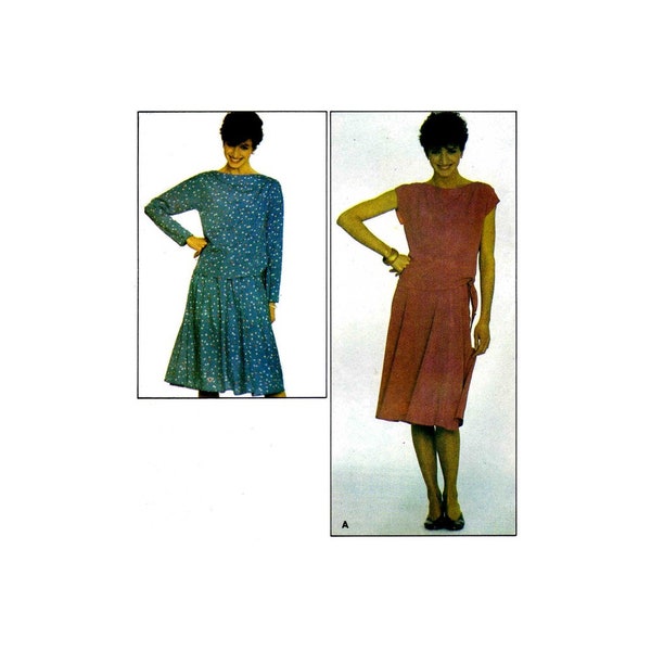 1980s Misses Bateau Neck Top and Flared Skirt Butterick 4269 Vintage Sewing Pattern Size 12 - 14 - 16 Bust 34 - 36 - 38 UNCUT