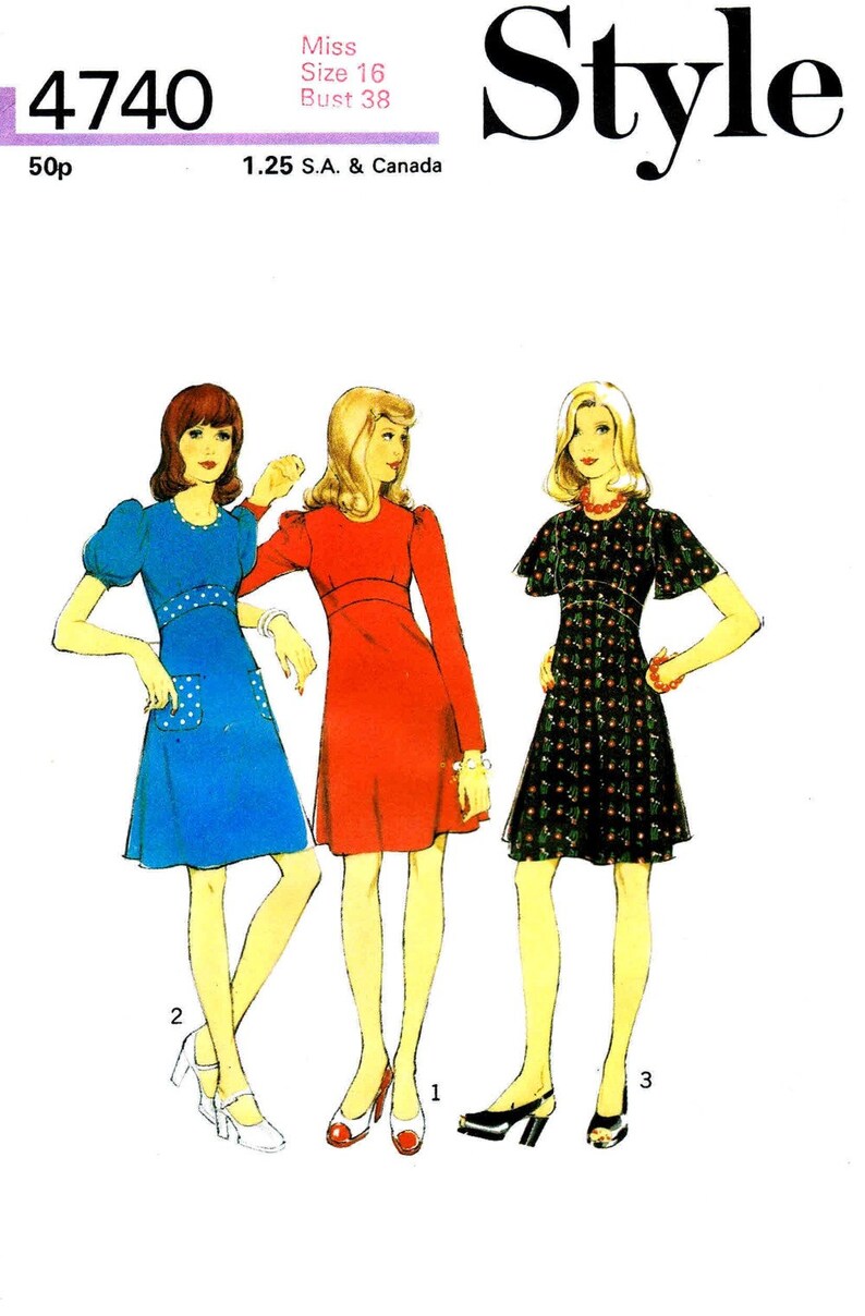 Misses Midriff Dress Style 4740 Vintage Sewing Pattern UNCUT Different ...