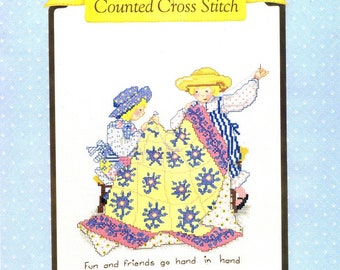 Fun and Friends Go Hand in Hand Holly Hobbie Counted Cross Stitch Kit #55210