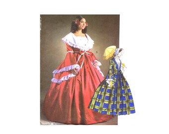 Southern Belle Civil War Antebellum Dress Gone with the Wind Costumes McCalls 4415 Sewing Pattern Size 6-8-10-12  UNCUT