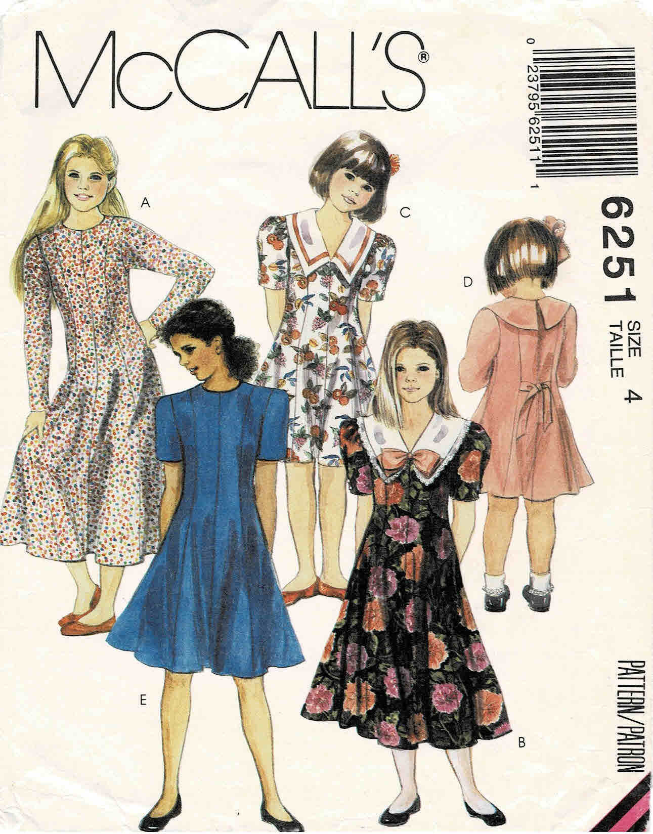 1990s Little Girls Princess Seam Dress in Two Lengths