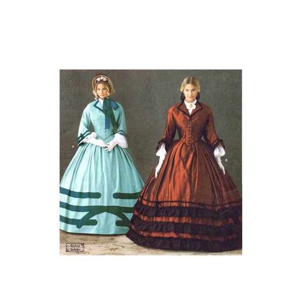 Antebellum Civil War Ball Gown Hoop Skirt Andrea Schewe Historical Costume Simplicity 1818 Sewing Pattern Size 8 - 10 - 12- 14 UNCUT