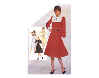 Misses Pullover Dress Simplicity 5291 Vintage Sewing Pattern Size 10 Bust 32 1/2 UNCUT or Size 12 Bust 34