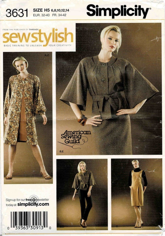 Misses Coat or Jacket Dress Jumper Slim Pants Skirt Simplicity