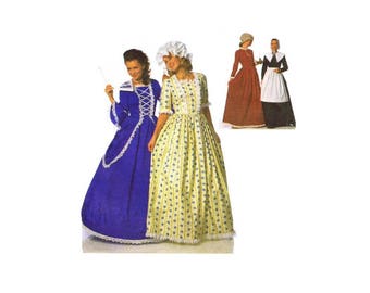 Puritan Centennial 18th and 19th Century Costumes Simplicity 9713 Sewing Pattern Size 4 - 6 - 8 Bust 29 1/2 - 30 1/2 - 31 1/2 UNCUT