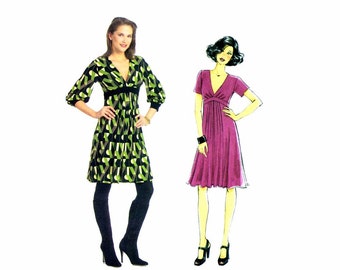 Misses Front Pleated Midriff Dress Butterick 5242 Sewing Pattern Size 8 - 10 - 12 - 14 Bust 31 1/2 - 32 1/2 - 34 - 36 UNCUT