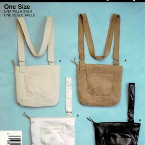 May include: A Simplicity sewing pattern for a one-size crossbody bag. The pattern shows three different versions of the bag: one in white, one in brown, and one in black. The pattern is labeled "3660" and "One Size".