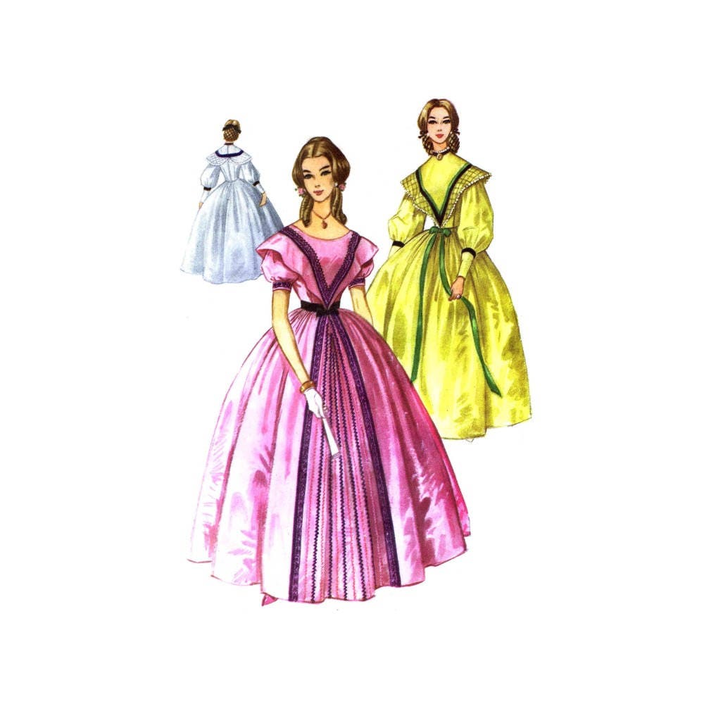 1960s Centennial Southern Belle Gown Pantalets Costume Mccalls