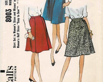 1960s Womens Set of Skirts McCall's 8003 Vintage Sewing Pattern Full Figure Size 40 Waist 34 UNCUT