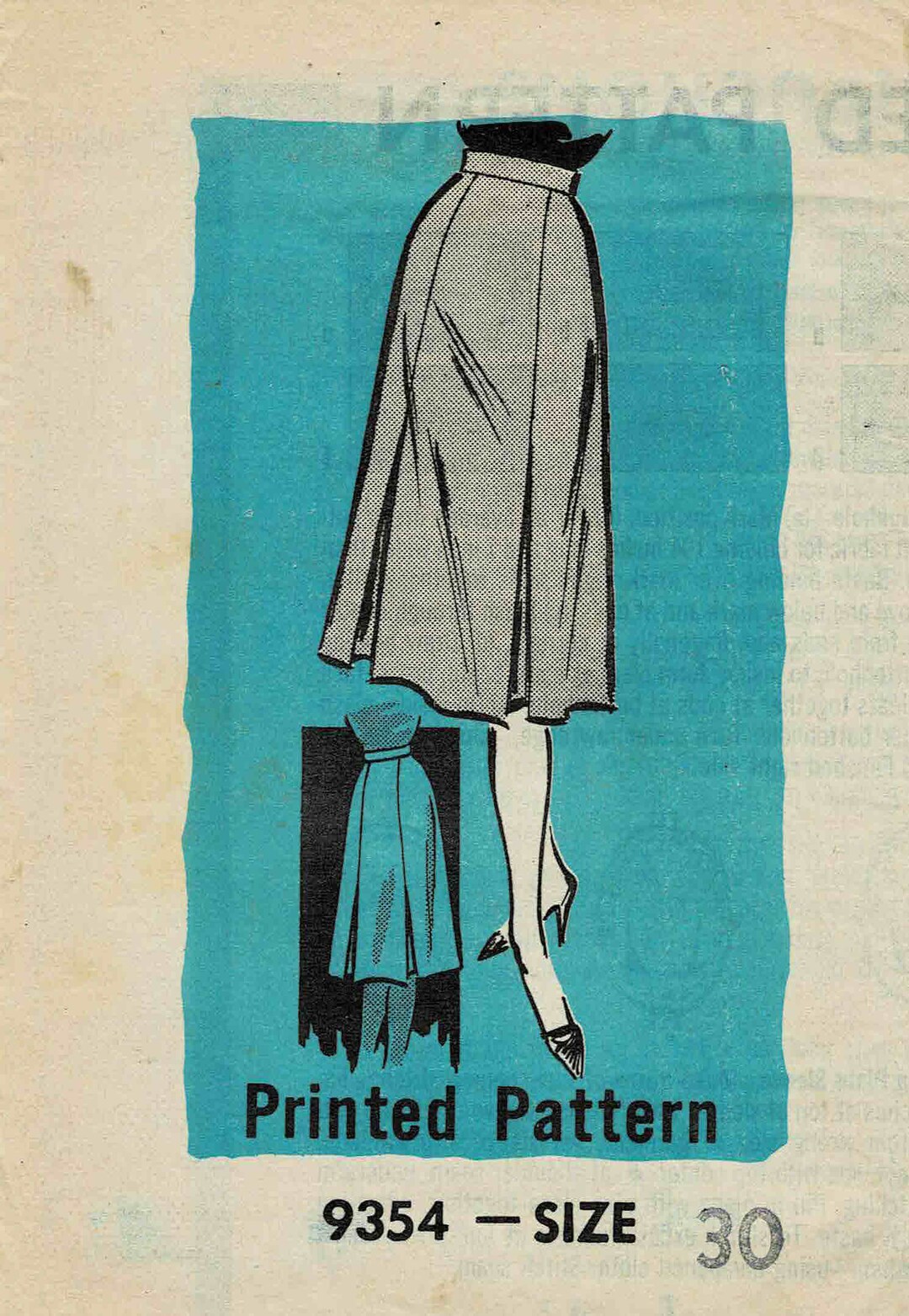 1950s Misses Inverted Pleat Skirt Marian Martin 9354 Mail Order Vintage ...