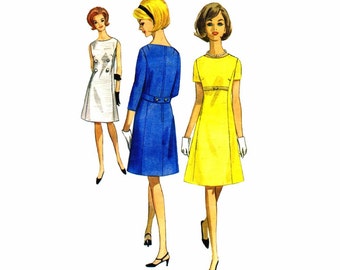 1960s Misses Semi Fitted Aline Princess Seam Martingale Dress Vintage Sewing Pattern Butterick 4076 Size 14 Bust 34 UNCUT or Cut