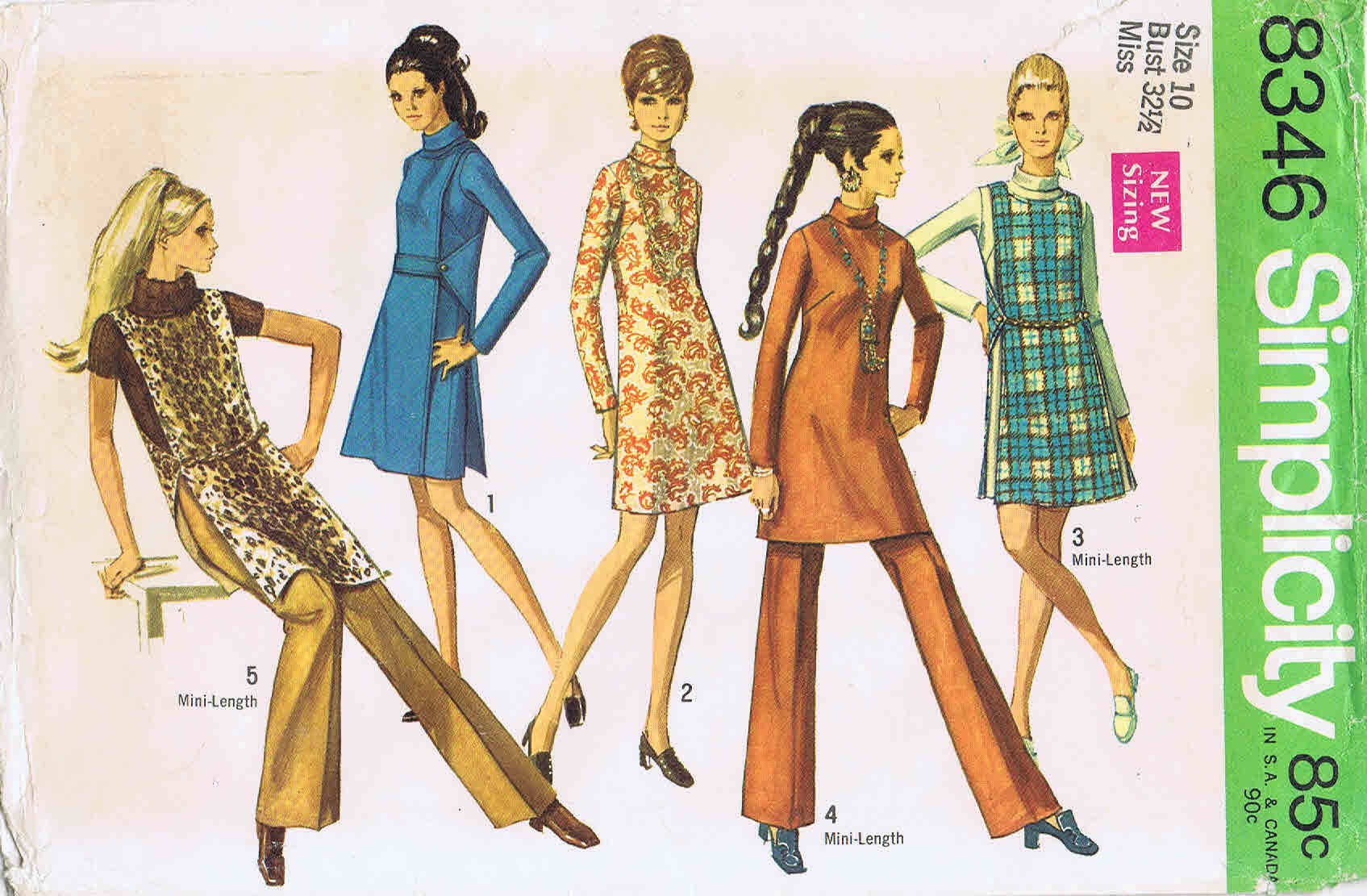 1960s Misses Dress Jerkin Tabard Pants Simplicity 8346 Vintage - Etsy