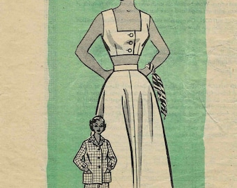 1950s Misses Bra Top Shorts Jacket Gored Skirt Midriff Top The American Weekly 3852 Mail Order Vintage Sewing Pattern Size 12 Bust 30