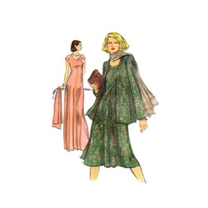 1970s Misses Fit and Flare Dress Cardigan Neck Jacket Vogue 9626 Vintage Sewing Pattern Size 12 Bust 34 UNCUT