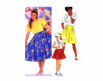 1980s Girls Semi Circular Skirt McCalls 9606 Vintage Sewing Pattern UNCUT