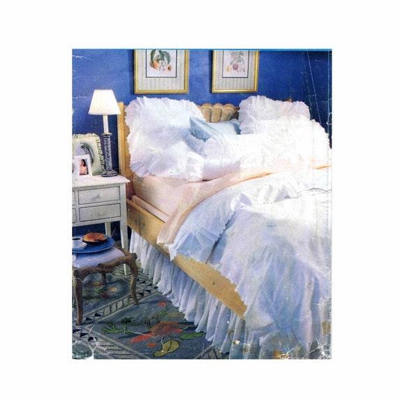 Pillow Covers Duvet Cover Dust Ruffle White Bedroom Butterick Etsy