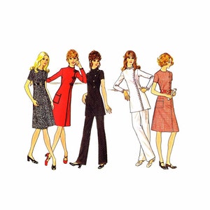 1970s Misses Dress Tunic Pants McCalls 2977 Vintage Sewing Pattern Size 12 Bust 34 image 1