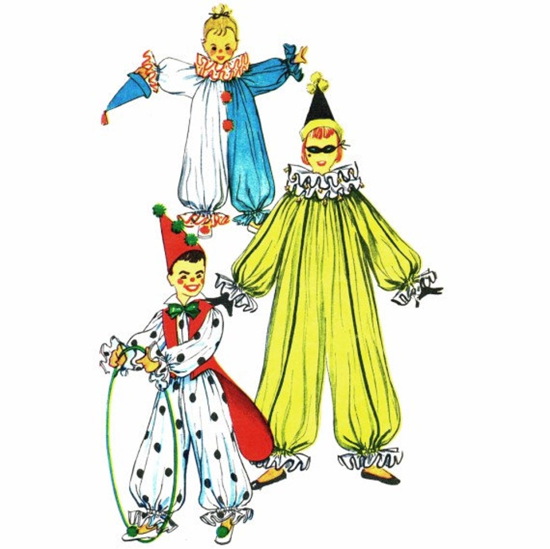 1950s Childs Clown Costume Simplicity 4072 or 4864 Vintage 1950s Childs Clown Costume Simplicity 4072 or 4864 Vintage