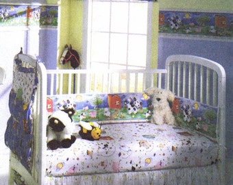 Old McDonald Baby Quilt Bumper Sheets Curtains Organizer Baby Room McCalls 8993 Sewing Pattern Home Decor UNCUT