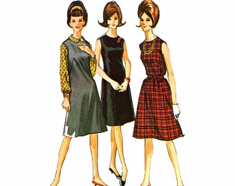 1960s Misses Dress Jumper Blouse McCalls 6959 Vintage Sewing Pattern Cocktail Dress Junior Size 13 Bust 33 Misses Size 18 Bust 38