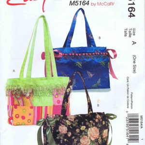 Misses Tote Bags Easy Stitch &#39;N Save McCalls 5164 Sewing Pattern UNCUT