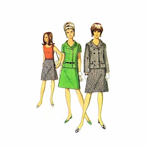 1960s Misses Blouse Jacket Skirt Suit Simplicity 6986 Vintage Sewing Pattern Size 12 Bust 32