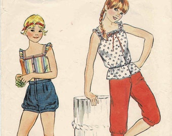 Girls Top, Knickers and Shorts Butterick 4368 Vintage Sewing Pattern Size 14 Breast 32 UNCUT