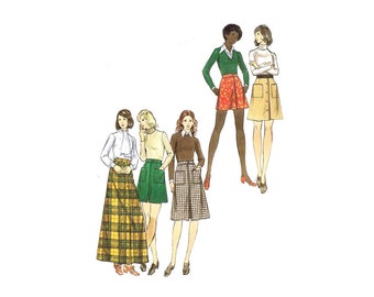 1970s Misses A-line Skirt in Five Lengths Butterick 6856 Vintage Sewing Pattern Waist 28 UNCUT