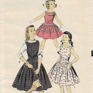 1950s Girls Sleeveless Dress or Jumper Advance 7795 Vintage Sewing Pattern Size 14 Breast 32 UNCUT