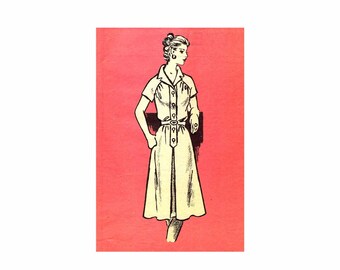 Vestido de corpete com botão frontal dos anos 1970, pedido por correspondência 4993, padrão de costura vintage, tamanho 12, busto 34, sem cortes